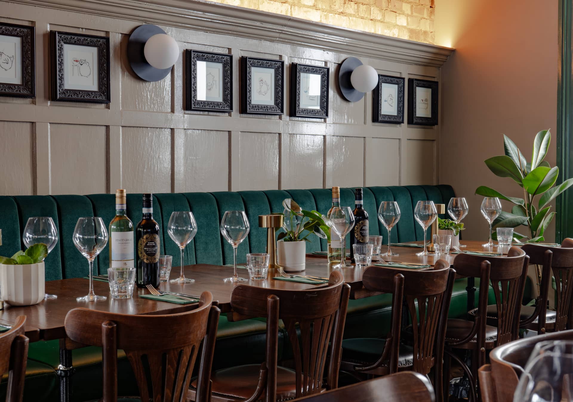Tables set up for private event